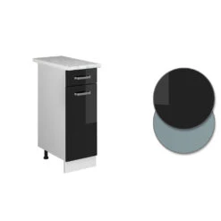 Schubladenunterschrank "R-Line Solid" 30 Cm Weiß/Schwarz Hochglanz Modern Mit Arbeitsplatte Vicco 11 Schubladenunterschrank "R-Line Solid" 30 Cm Weiß/Schwarz Hochglanz Modern Mit Arbeitsplatte Vicco -Vicco mm256 sol w shgl ap 09 ol