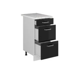 Schubladenunterschrank "R-Line Solid" 40 Cm Weiß/Schwarz Hochglanz Modern 3 Schubladen Mit Arbeitsplatte Vicco 10 Schubladenunterschrank "R-Line Solid" 40 Cm Weiß/Schwarz Hochglanz Modern 3 Schubladen Mit Arbeitsplatte Vicco -Vicco mm258 sol w shgl ap 07 ol