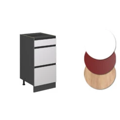 Küchenunterschrank "R-Line" Weiß/Anthrazit 40 Cm J-Shape, Mit Schubladen, Ohne Arbeitsplatte Vicco -Vicco mm271 ant wjs 09 ol