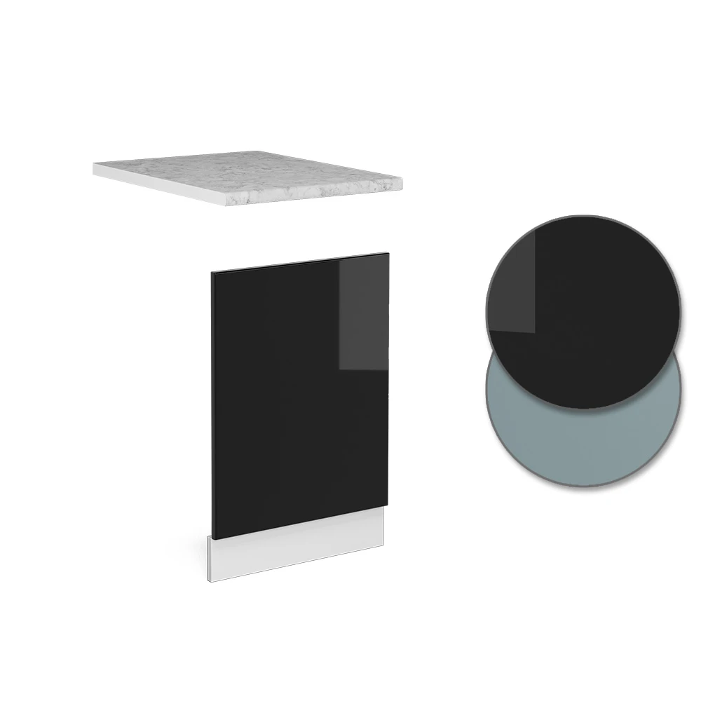 Geschirrspülerblende "R-Line Solid" 45 Cm Weiß/Schwarz Hochglanz Modern Mit Arbeitsplatte Vicco 7 Geschirrspülerblende "R-Line Solid" 45 Cm Weiß/Schwarz Hochglanz Modern Mit Arbeitsplatte Vicco – Bild 5