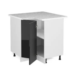 Eckunterschrank "R-Line Solid" 82 Cm Weiß/Schwarz Hochglanz Modern Mit Arbeitsplatte Vicco 10 Eckunterschrank "R-Line Solid" 82 Cm Weiß/Schwarz Hochglanz Modern Mit Arbeitsplatte Vicco -Vicco mm6 sol w shgl ap 07 ol