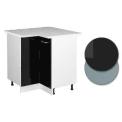 Eckunterschrank "R-Line Solid" 82 Cm Weiß/Schwarz Hochglanz Modern Mit Arbeitsplatte Vicco 11 Eckunterschrank "R-Line Solid" 82 Cm Weiß/Schwarz Hochglanz Modern Mit Arbeitsplatte Vicco -Vicco mm6 sol w shgl ap 09 ol